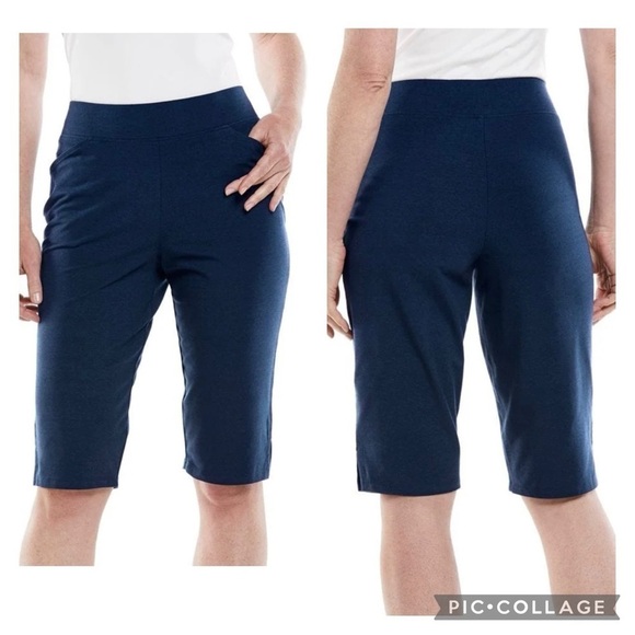 COOLIBAR Women’s Navy Blue SAN MARCO CASUAL SHORTS Bermuda UPF 50+ Pockets Sz XS - Picture 1 of 7